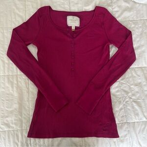 Vtg American Eagle Womens Y2K Top Size M Fitted Waffle Knit